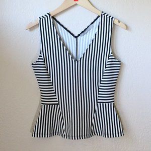 *SALE! 2/$22 or 3/$30* Sweet Rain Sleeveless Stripe Top Black and White Size Sm